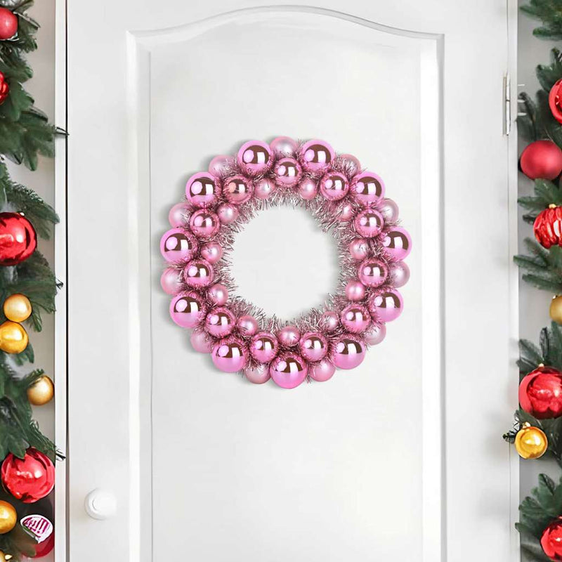 Load image into Gallery viewer, Vidaxl kerstbal kransen 2 pcs roze 33 x 33 x 7 cm polystyreen
