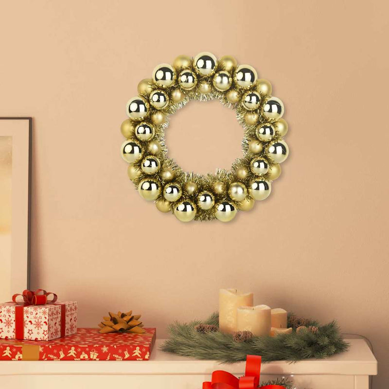 Load image into Gallery viewer, Vidaxl kerstbal kransen 2 pcs goud 33 x 33 x 7 cm polystyreen