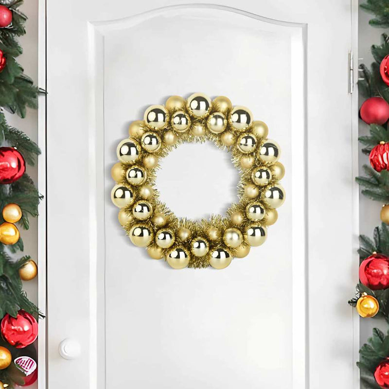 Load image into Gallery viewer, Vidaxl kerstbal kransen 2 pcs goud 33 x 33 x 7 cm polystyreen