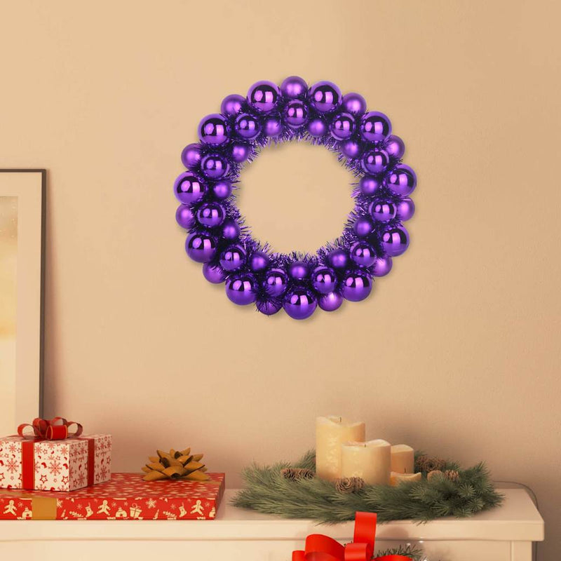Load image into Gallery viewer, Vidaxl kerstbal kransen 2 pcs lila 33 x 33 x 7 cm polystyreen