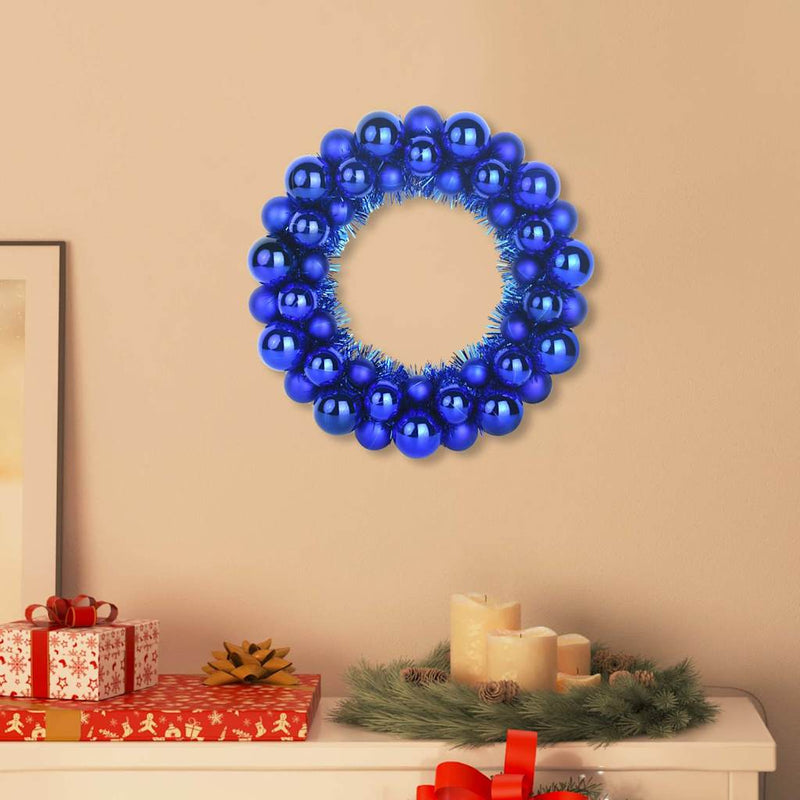 Load image into Gallery viewer, Vidaxl kerstbal kransen 2 pcs blauw 33 x 33 x 7 cm polystyreen