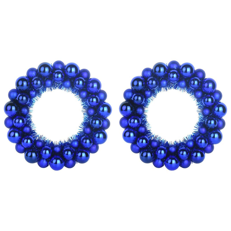 Load image into Gallery viewer, Vidaxl kerstbal kransen 2 pcs blauw 33 x 33 x 7 cm polystyreen