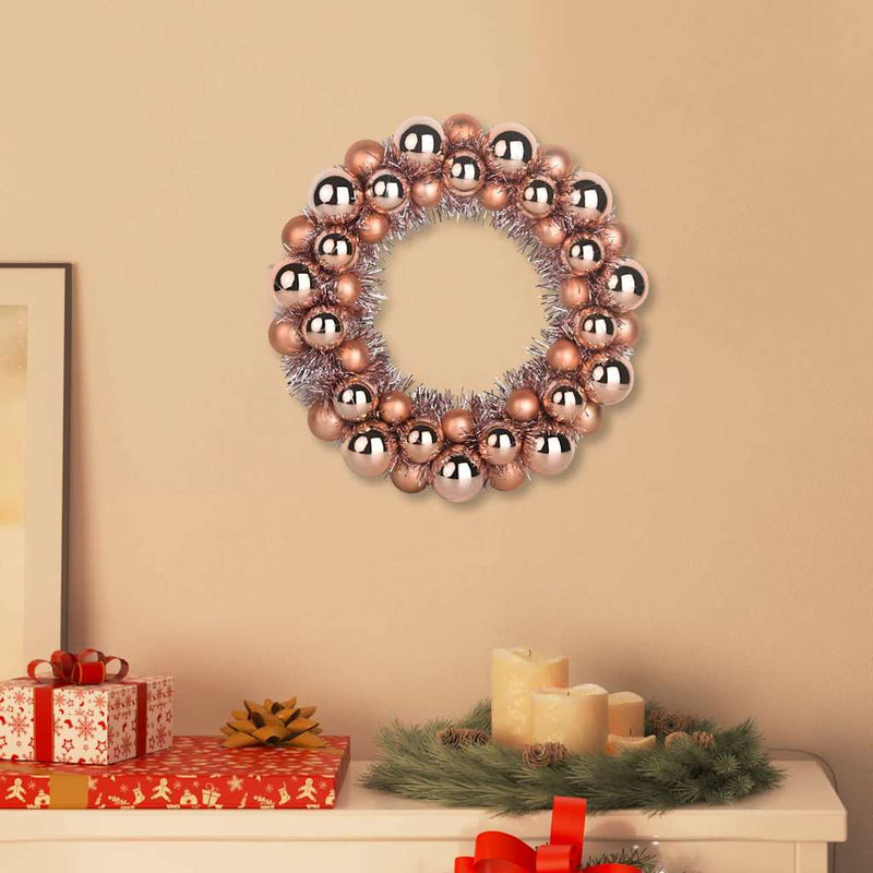 Load image into Gallery viewer, Vidaxl kerstbal kransen 2 pcs rose gold 33 x 33 x 7 cm polystyreen