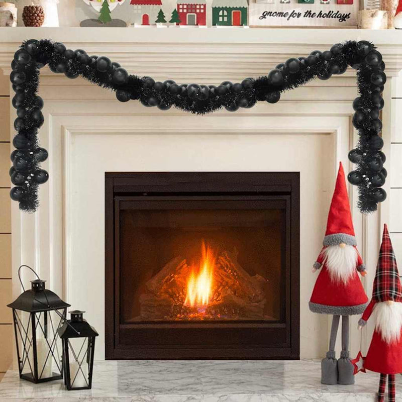 Load image into Gallery viewer, Vidaxl kerstbal guirlande zwart 186 cm polystyreen