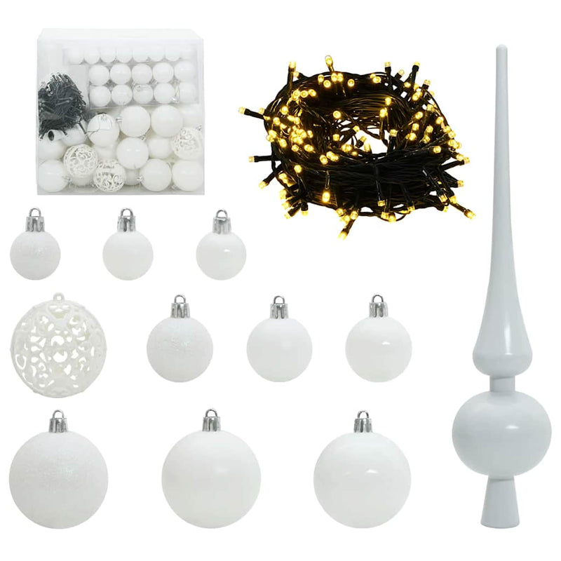 Load image into Gallery viewer, Vidaxl kerstbal set met 300 led 120 pcs wit kunststof
