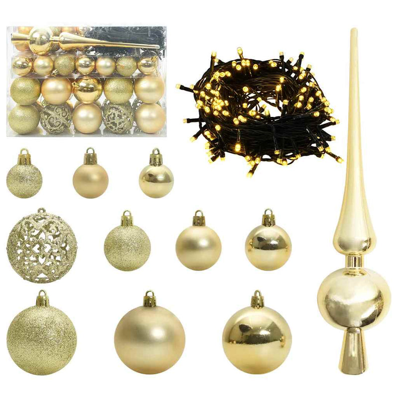 Load image into Gallery viewer, Vidaxl kerstbal set met 150 led 61 pcs goud kunststof