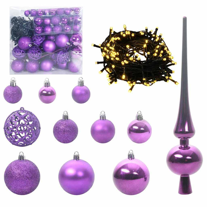 Load image into Gallery viewer, Vidaxl kerstbal set met 300 led 120 pcs lila kunststof