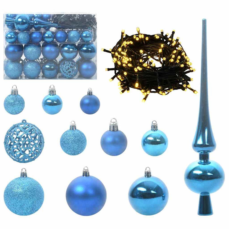 Load image into Gallery viewer, Vidaxl kerstbal set met 150 led 61 pcs blauw kunststof