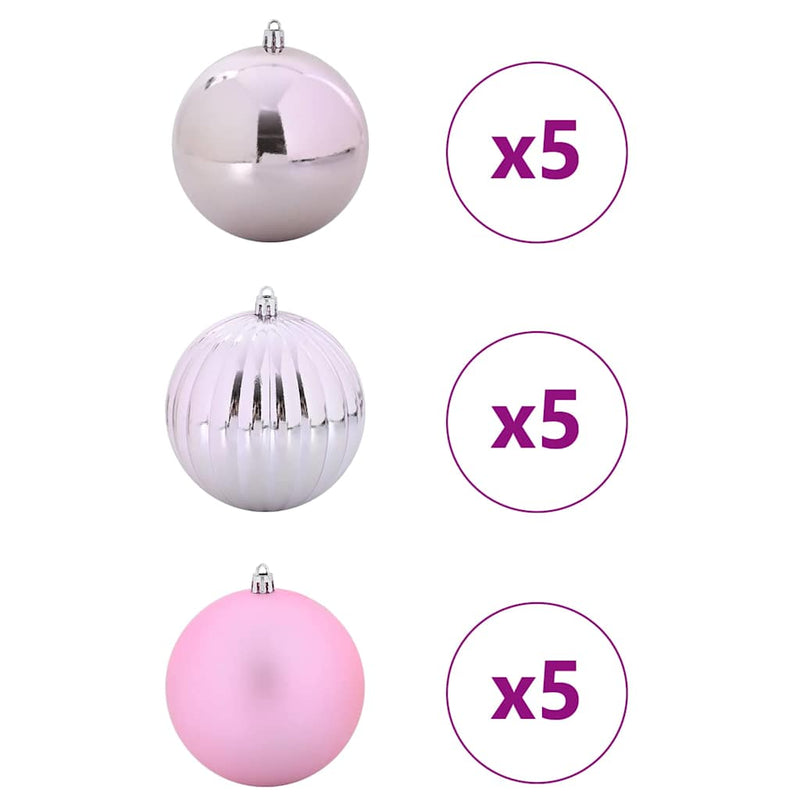 Load image into Gallery viewer, Vidaxl kerstbalset xl 15 pcs roze kunststof