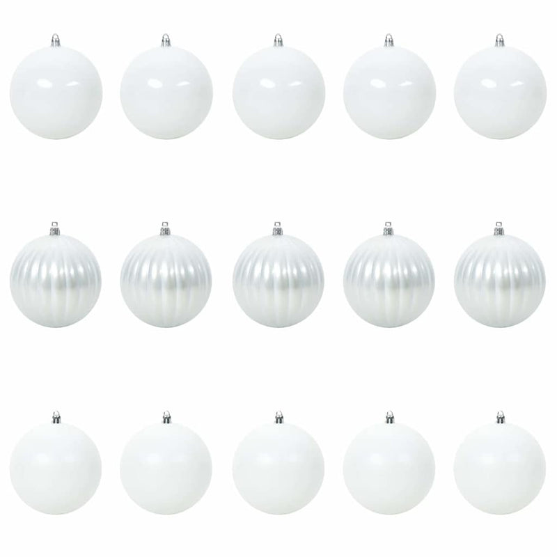 Load image into Gallery viewer, Vidaxl kerstbalset xl 15 pcs wit kunststof