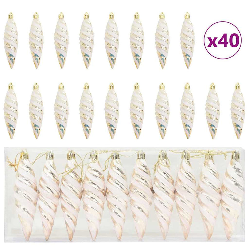 Load image into Gallery viewer, Vidaxl kerst spiralvorm bal 40 pcs champagne kunststof