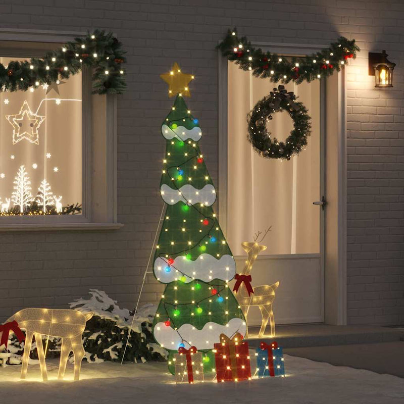 Load image into Gallery viewer, Vidaxl verlichte kerstboom met 3 cadeau dozen 2d warm wit 210 cm