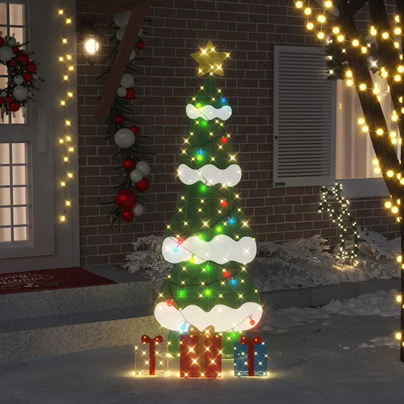 Load image into Gallery viewer, Vidaxl verlichte kerstboom met 3 cadeau dozen 2d warm wit 210 cm