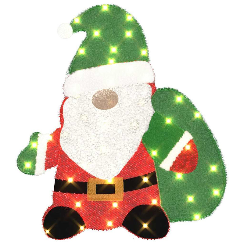 Load image into Gallery viewer, Vidaxl verlichte kerstman met 60 led warmwit 70 x 62 cm lurexfabric