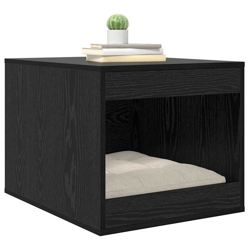 Load image into Gallery viewer, Vidaxl kattenbak omheining zwart eiken 47 x 59 x 42 cm bewerkt hout