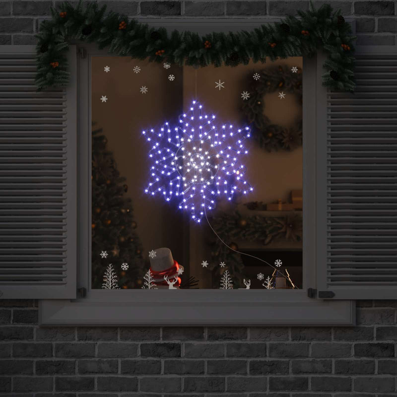 Load image into Gallery viewer, Vidaxl kerstsneeuwvlok met 156 led blauw 55,5 x 55,5 x 0,75cm pvc