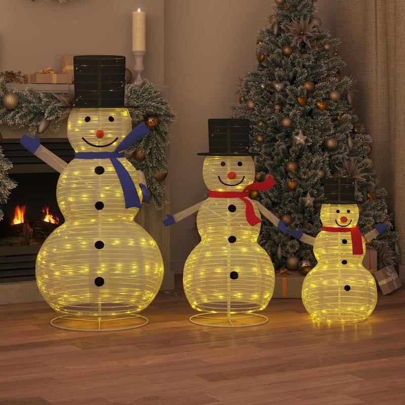 Load image into Gallery viewer, Vidaxl kerst sneeuwman familie met 270 led 3 pcs warmwit stof