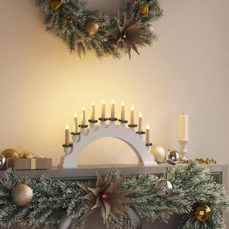 Load image into Gallery viewer, Vidaxl kerst kaarsenboog met 10 led kaarsen wit 47 x 5 x 29 cm
