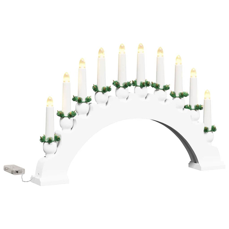 Load image into Gallery viewer, Vidaxl kerst kaarsenboog met 10 led kaarsen wit 47 x 5 x 29 cm