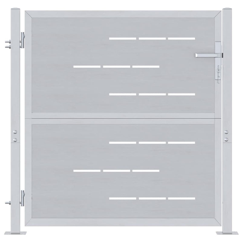 Load image into Gallery viewer, Vidaxl tuinpoort met slot zilver 96 x 100 cm roestvrij staal