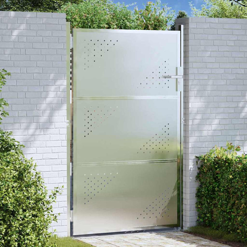 Load image into Gallery viewer, Vidaxl tuinpoort met slot zilver 100 x 125 cm roestvrij staal