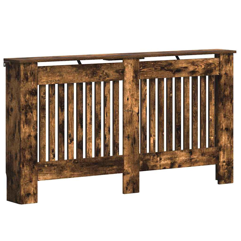Load image into Gallery viewer, Vidaxl radiatorafdekking gerookt eiken 152 x 19 x 81,5 cm bewerkt hout