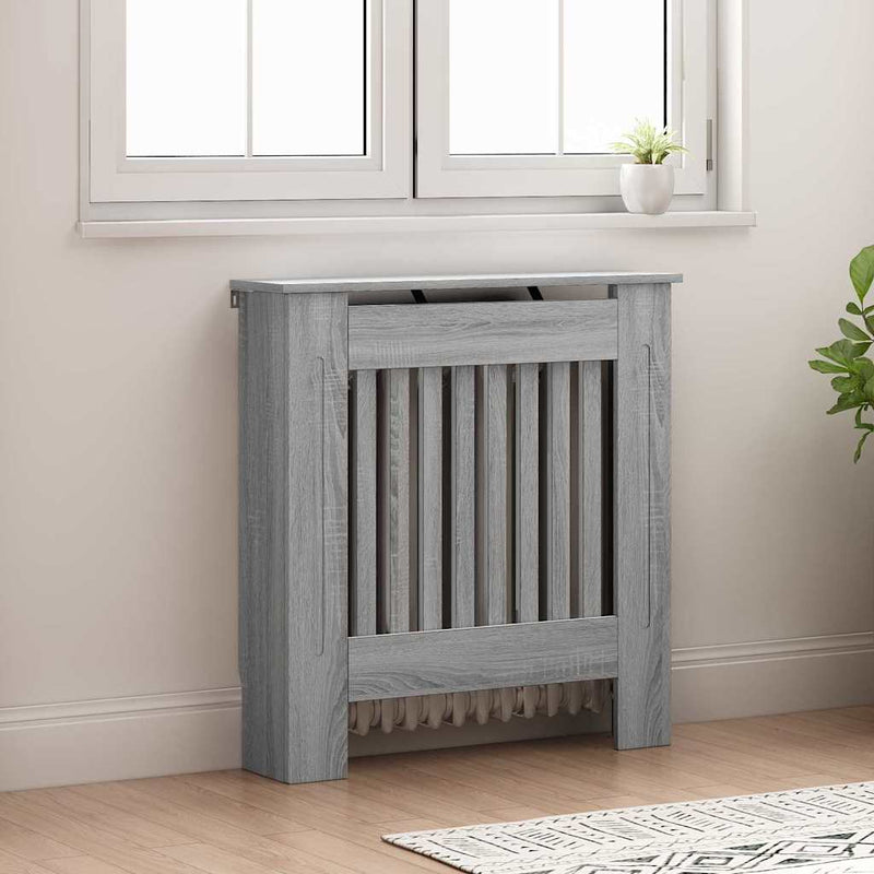 Load image into Gallery viewer, Vidaxl radiatorafdekking grijs sonoma 78 x 19 x 81,5 cm bewerkt hout
