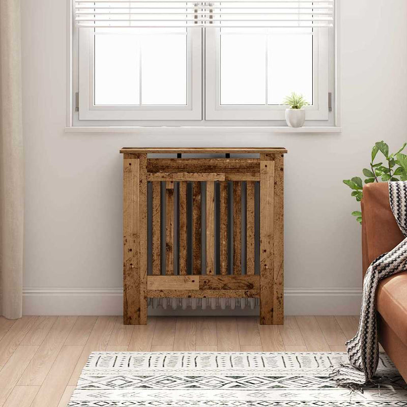 Load image into Gallery viewer, Vidaxl radiatorafdekking oud hout 78 x 19 x 81,5 cm bewerkt hout