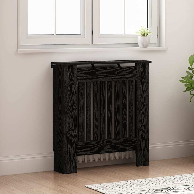 Load image into Gallery viewer, Vidaxl radiatorafdekking zwart eiken 78 x 19 x 81,5 cm bewerkt hout