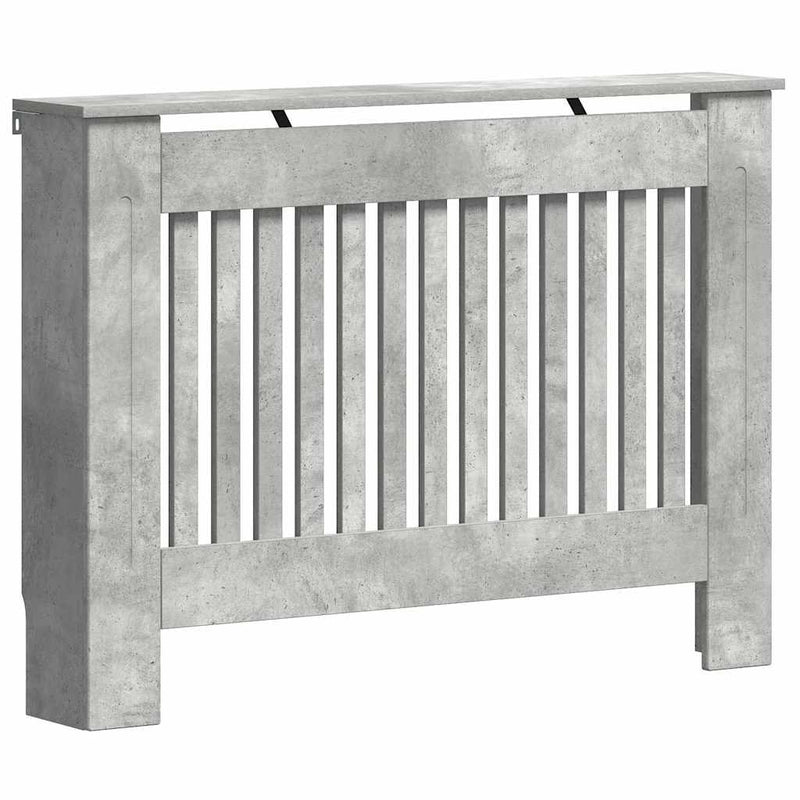 Load image into Gallery viewer, Vidaxl radiatorafdekking beton grijs 112 x 19 x 81,5 cm bewerkt hout