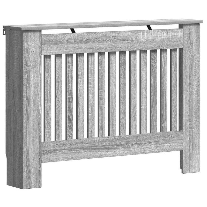 Load image into Gallery viewer, Vidaxl radiatorafdekking grijs sonoma 112 x 19 x 81,5 cm bewerkt hout