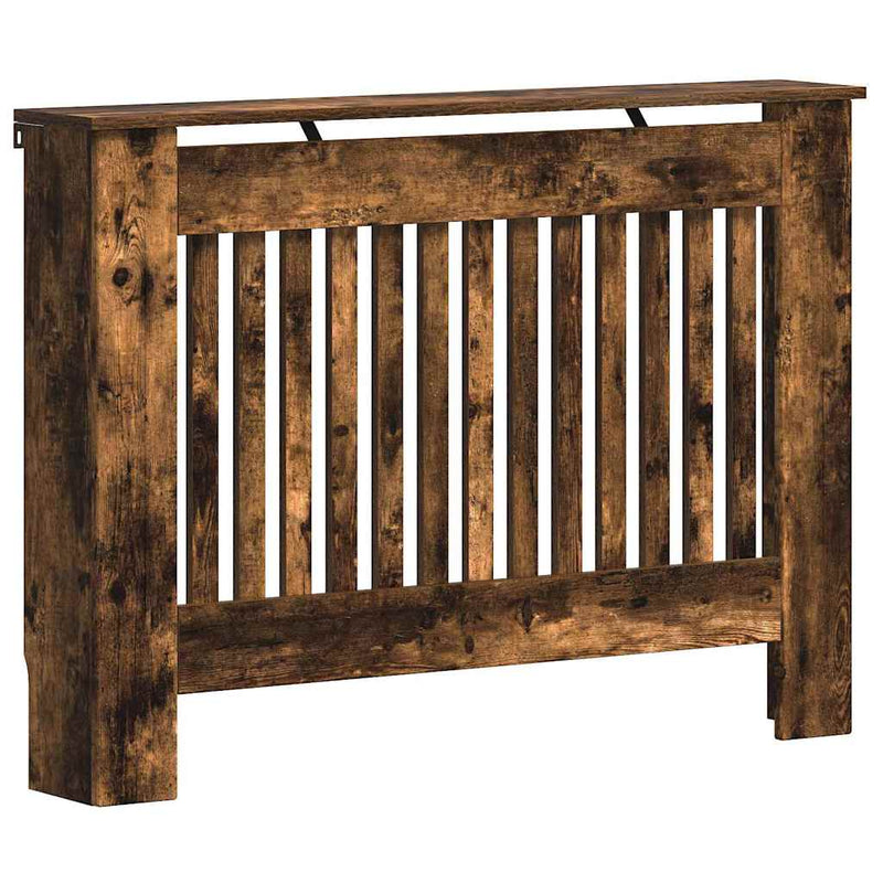 Load image into Gallery viewer, Vidaxl radiatorafdekking gerookt eiken 112 x 19 x 81,5 cm bewerkt hout