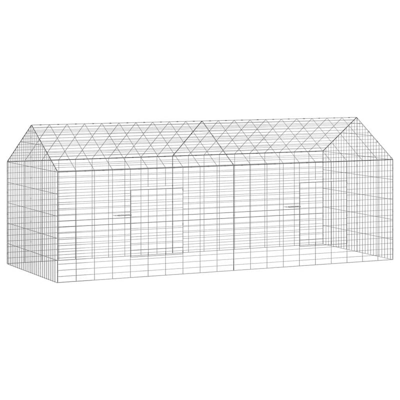 Load image into Gallery viewer, Vidaxl konijnenkooi zilver 400 x 78 x 78 cm gegalvaniseerd staal