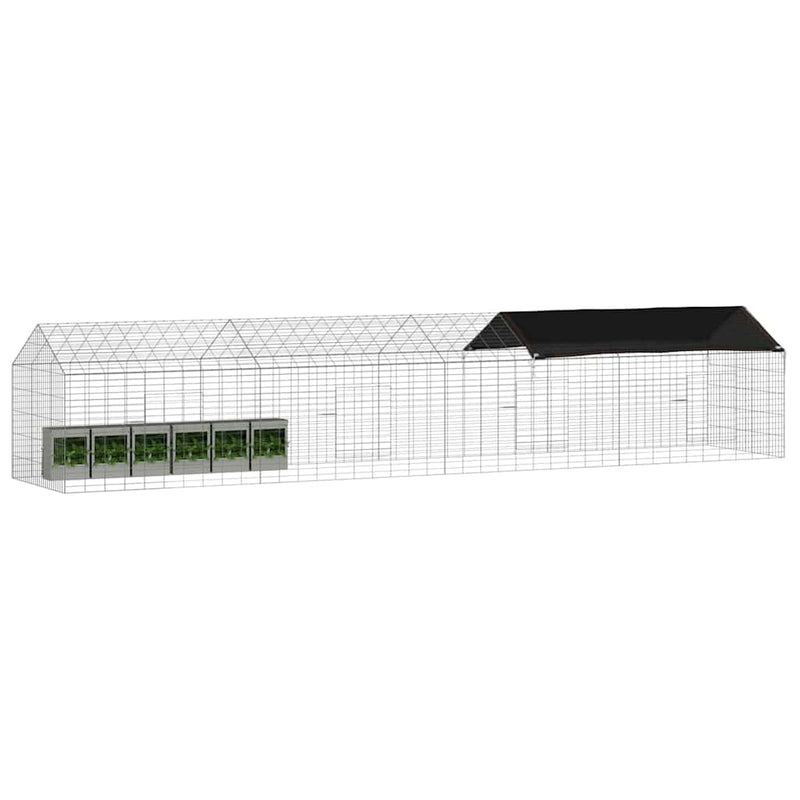 Load image into Gallery viewer, Vidaxl konijnenkooi zilver 400 x 78 x 78 cm gegalvaniseerd staal