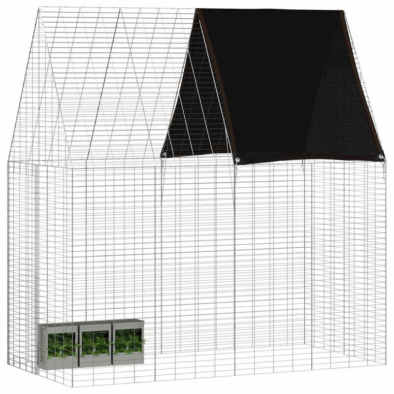 Load image into Gallery viewer, Vidaxl konijnenkooi zilver 200 x 100 x 210 cm gegalvaniseerd staal