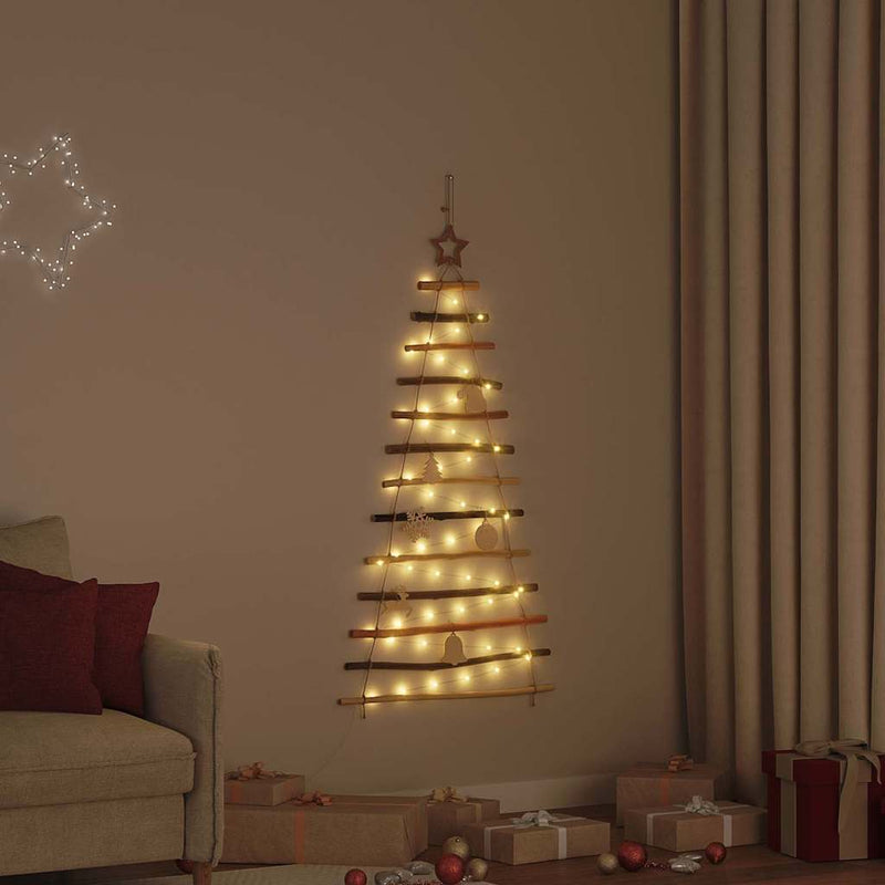 Load image into Gallery viewer, Vidaxl kerstboom met 50 led naturel 120 cm massief essenhout