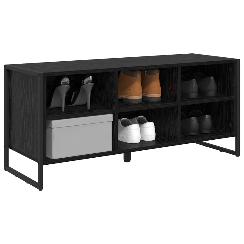 Load image into Gallery viewer, Vidaxl schoenenkast zwart eiken 60 x 35 x 44 cm bewerkt hout