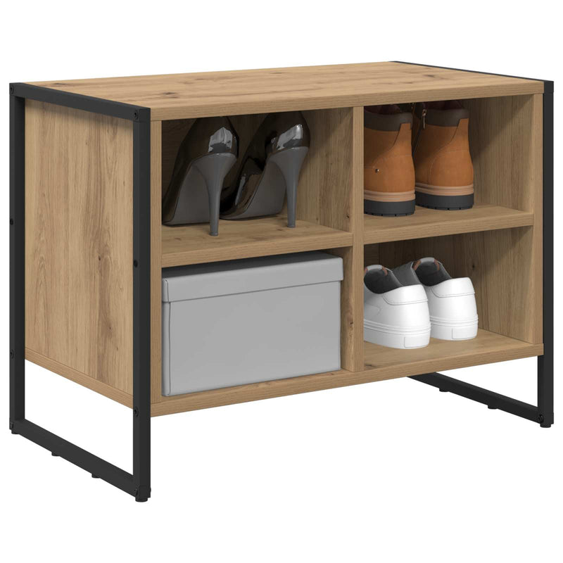 Load image into Gallery viewer, Vidaxl schoenenkast ambachtelijk eiken 60 x 35 x 44 cm bewerkt hout
