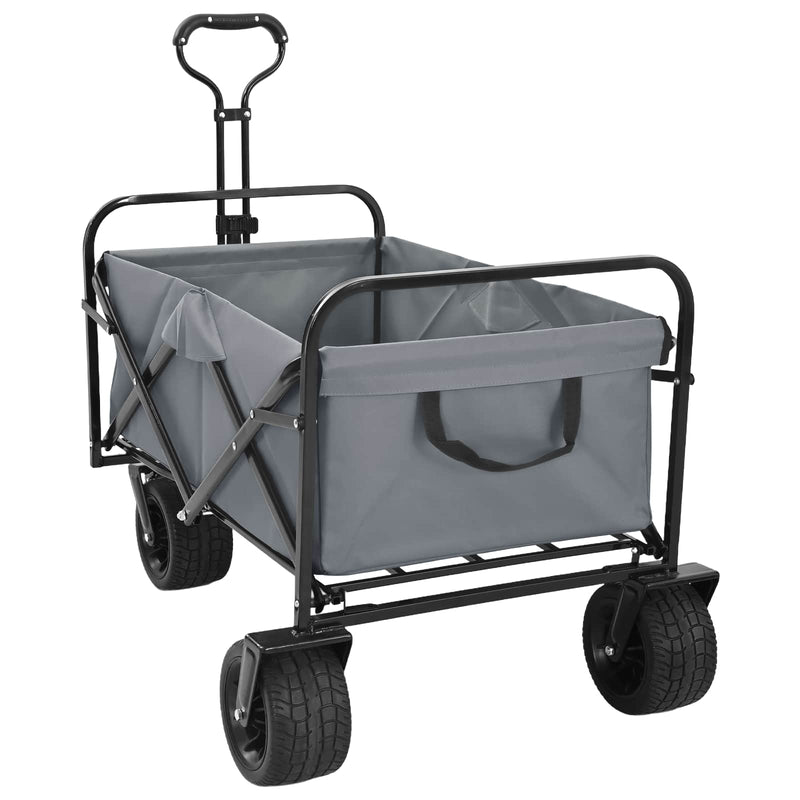 Load image into Gallery viewer, Vidaxl vouwbare handtrolley grijs 89 x 63 x 96 cm staal en oxford stof