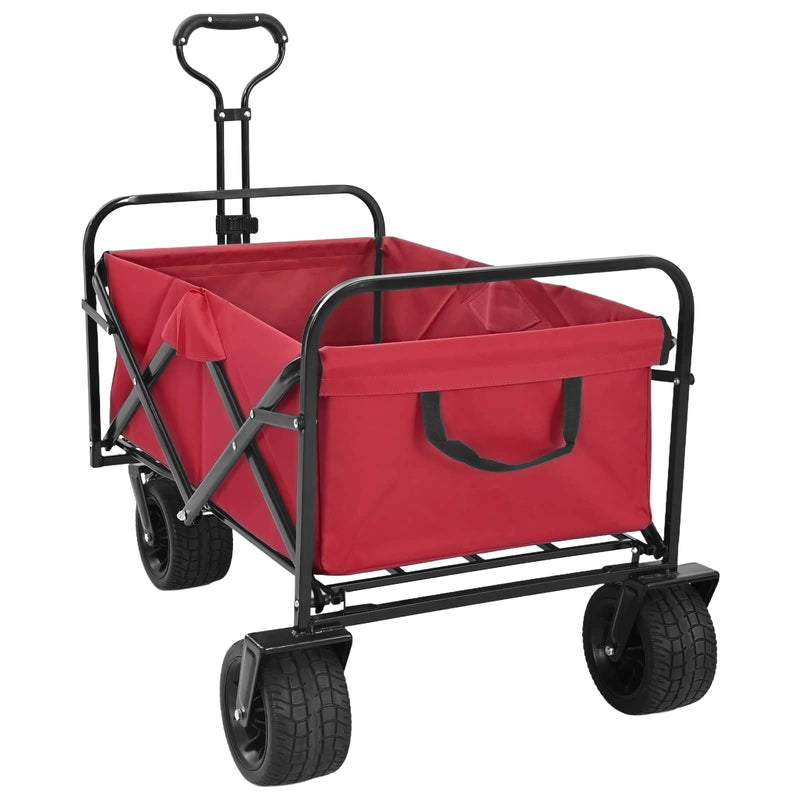 Load image into Gallery viewer, Vidaxl vouwbare handtrolley rood 89 x 63 x 96 cm staal en oxford stof