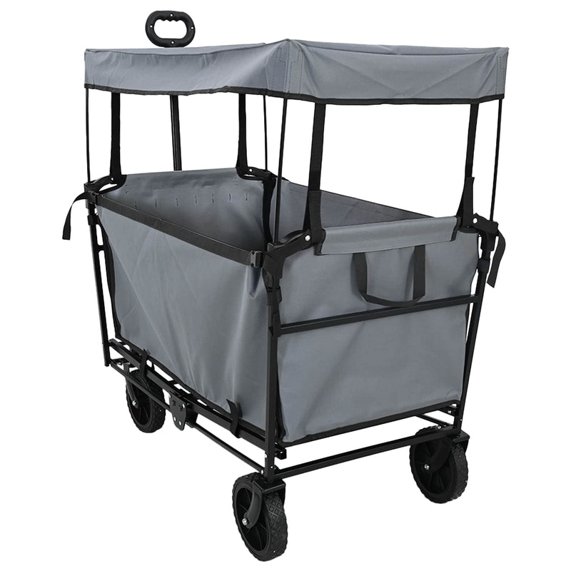 Load image into Gallery viewer, Vidaxl vouwbare handtrolley grijs 105 x 56.5 x 116 cm oxford stof