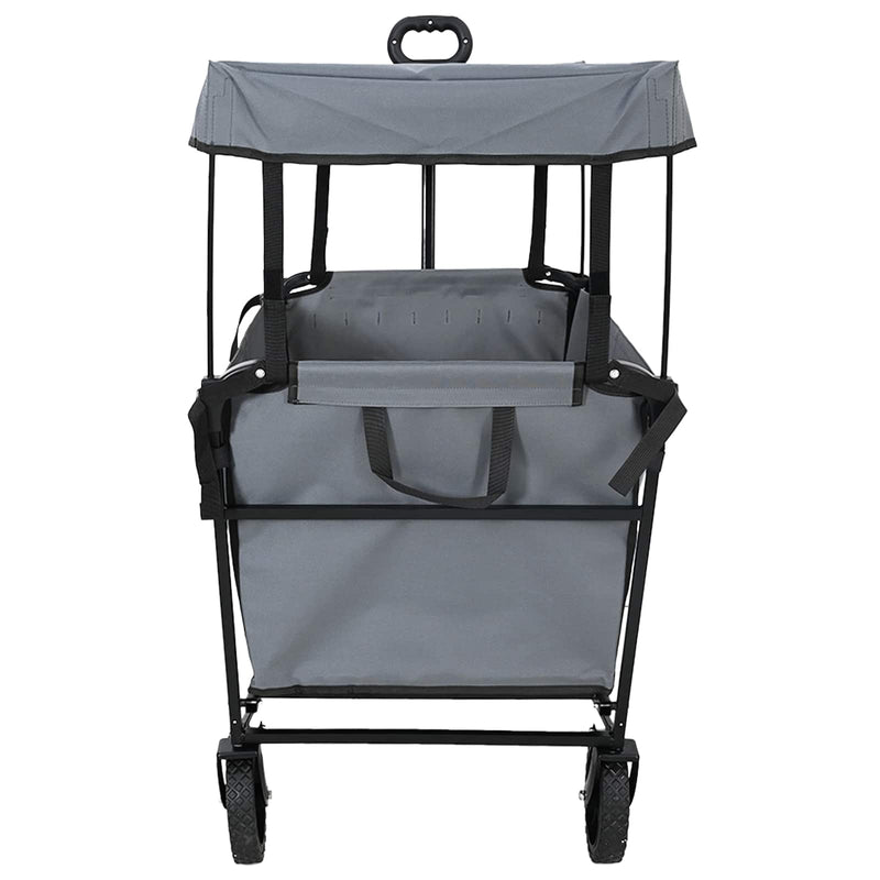 Load image into Gallery viewer, Vidaxl vouwbare handtrolley grijs 105 x 56.5 x 116 cm oxford stof