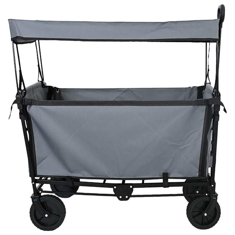 Load image into Gallery viewer, Vidaxl vouwbare handtrolley grijs 105 x 56.5 x 116 cm oxford stof