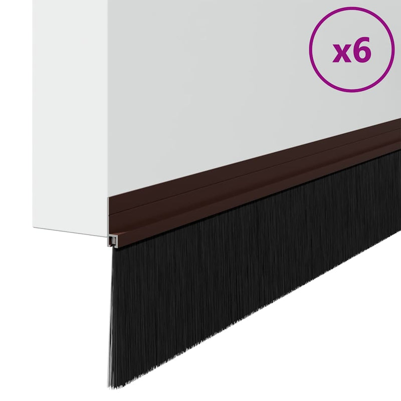 Load image into Gallery viewer, Vidaxl zelfklevende deurborstels 6 pcs bruin 100 cm aluminium legering