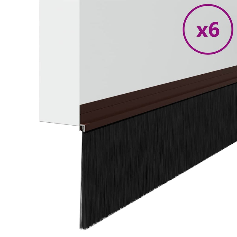 Load image into Gallery viewer, Vidaxl zelfklevende deurborstels 6 pcs bruin 100 cm aluminium legering