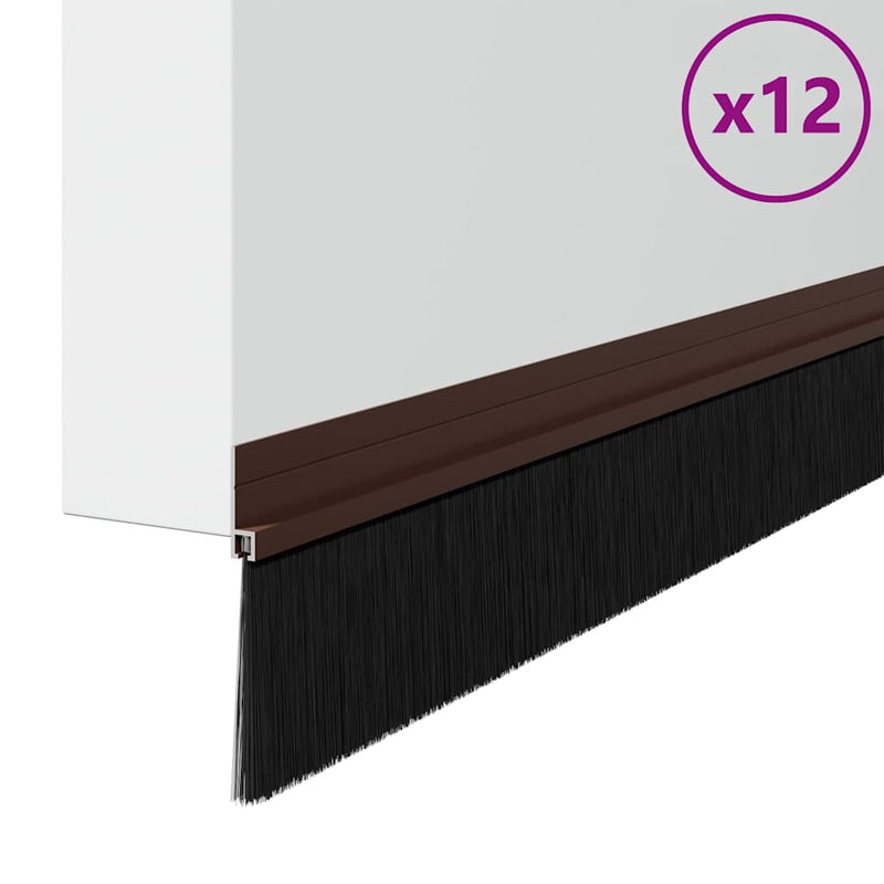 Load image into Gallery viewer, Vidaxl zelfklevende deurborstels 12 pcs bruin 100 cm