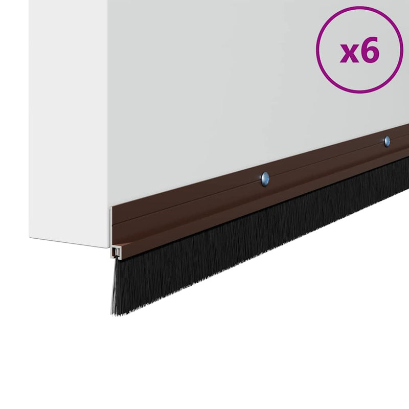 Load image into Gallery viewer, Vidaxl schroefbare deurborstelafsluitingen 6 pcs bruin 100 cm
