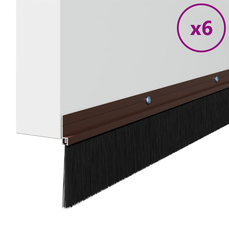 Load image into Gallery viewer, Vidaxl schroefbare deurborstelafsluitingen 6 pcs bruin 100 cm