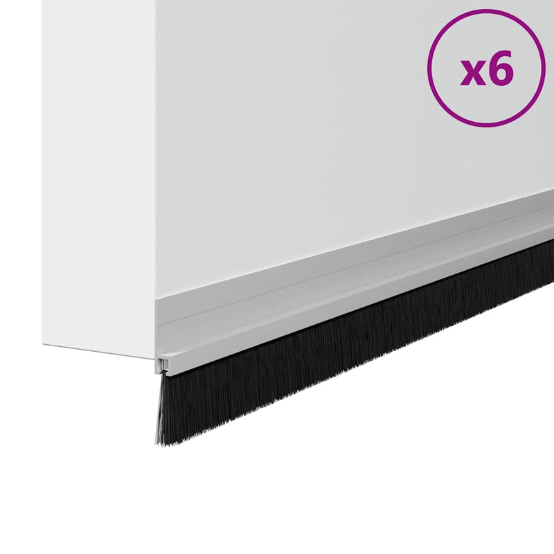 Load image into Gallery viewer, Vidaxl zelfklevende deurborstels 6 pcs zilver 100 cm