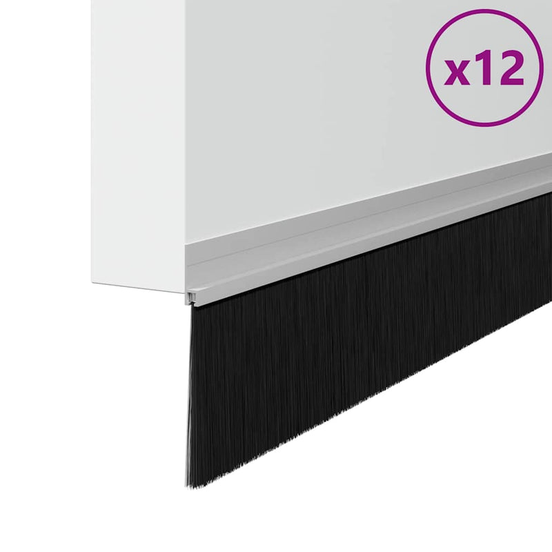 Load image into Gallery viewer, Vidaxl zelfklevende deurborstels 12 pcs zilver 100 cm